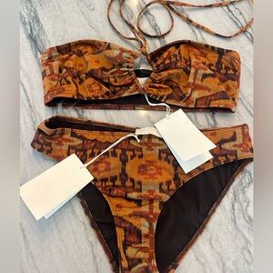 ULLA JOHNSON - Dani Bikini Bottoms. Size M. Color Oak.